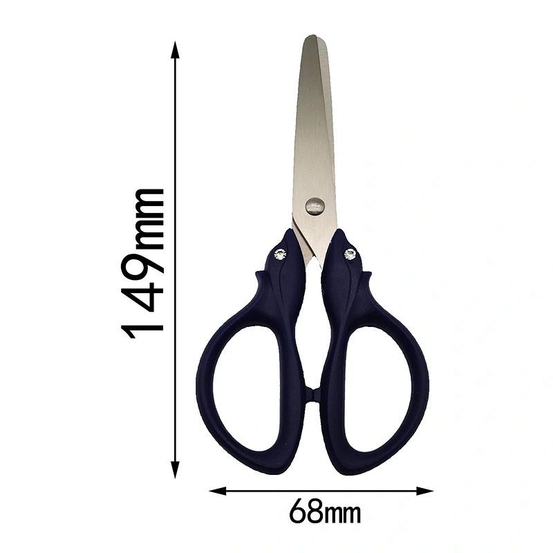 Горячая распродажа оптовая тупая совет Diamond Beautiful Statemery Student Stuce Steel Steel Safety Safety Safety Cute Mite Shear Ngsissors